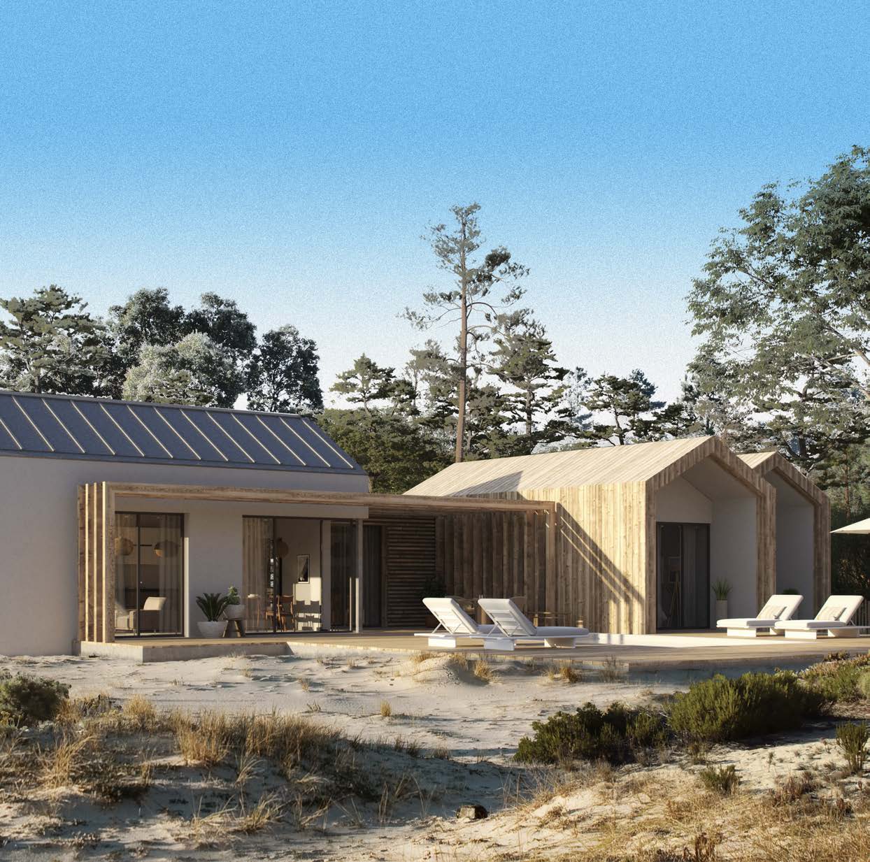 Perspetiva ilustrativa das villas do projeto Alta Lagoa, em Melides